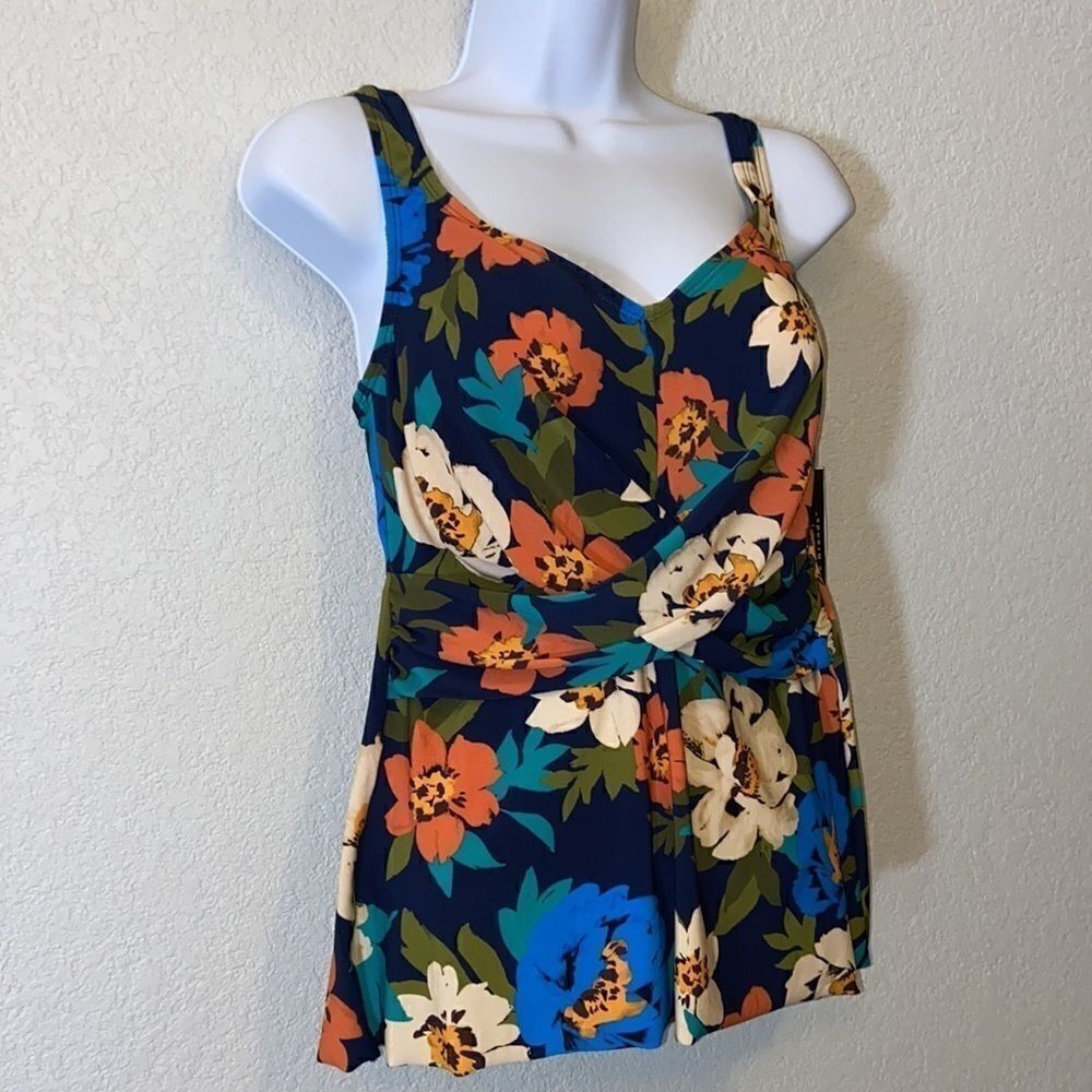 ‎Dreamsuit Bathing Suit Ink Blue Multicolor top size 8 - Picture 3 of 8